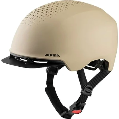 Abbildung von Alpina Idol Nachhaltiger, Beleuchteter &amp; Leichter Fahrradhelm Mit LED Licht Sonnenschild Für Erwachsene, Mojave Sand matt, 55 59 cm