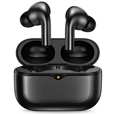 Abbildung von VOGHERB Bluetooth 5.1 Kopfhörer, In Ear Kabellos mit 10mm Audiotreiber, intensiver Bass, AI Noise Cancelling, HiFi Stereo, 46 std Spielzeit, Aufladen USB C, IPX7 Earbuds, Schwarz, OW30