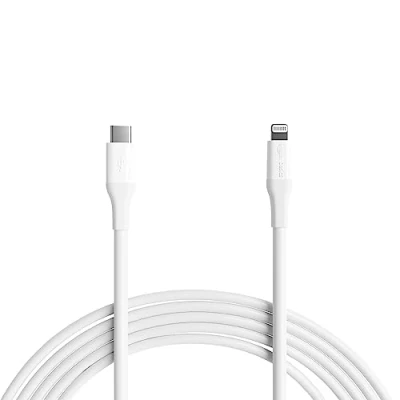 Abbildung von Amazon Basics USB 2.0 Typ C auf Lightning Kabel (MFi zertifiziert), 3 m, Weiß