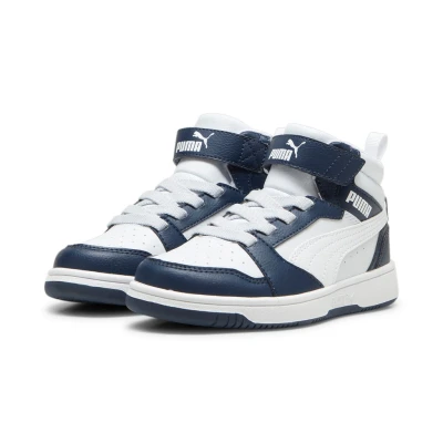 Abbildung von Puma Rebound MID AC Unisex Sneaker high für Kinder, Größe: 33, Club navy/white/silver mist Schuhe