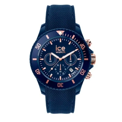Abbildung von ICE Watch Chrono Blue rose gold Blaue Herrenuhr mit Silikonarmband 020621 (Large)