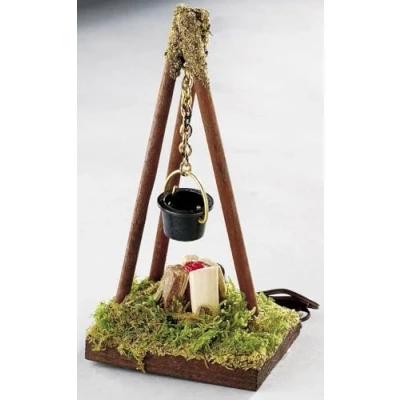 Abbildung von Puppenhaus Lagerfeuer mit LED, H&ouml;he 90mm