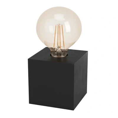Abbildung von Eglo 43734 Tischleuchte PRESTWICK 2 Holz schwarz E27 1X40W L:9.5cm B:9.5cm H:9.5cm mit Kabelschalter