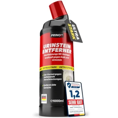Abbildung von PRINOX® Urinsteinentferner EXTRA STARK 1000ml Profi Urinstein &amp; Kalkentferner Konzentrat Extrem kraftvoller Urinsteinlöser WC Reiniger mit Schräghals