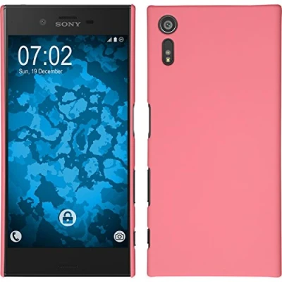 Abbildung von PhoneNatic case kompatibel mit Sony Xperia XZ Hülle rosa gummiert Hard + 2 Schutzfolien