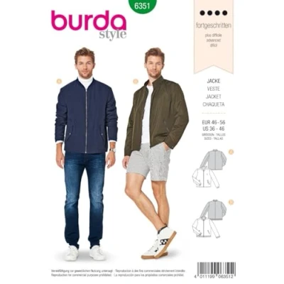Abbildung von Herrenjacke Burda 6351 46 56