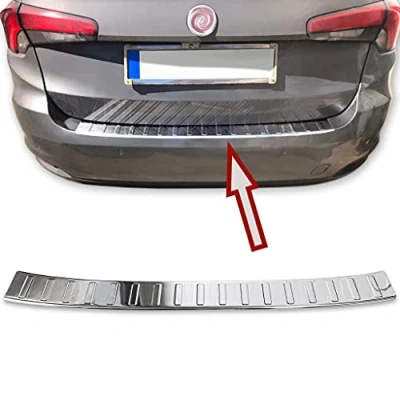 Abbildung von Ladekantenschutz Edelstahl CHROM kompatibel für FIAT TIPO KOMBI Typ 356 2015 mit Abkantung premium Qualität von RECAMBO