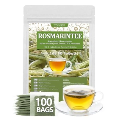 Abbildung von Premium Rosmarin Teebeutel,Rosemary Tea 100 Teebeutel. Hergestellt aus % reinen natürlichen Rosmarinblättern, ohne Zusatzstoffe und Koffein.