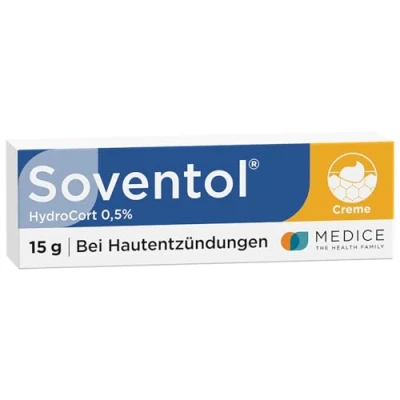 Abbildung von Soventol HydroCort 0,5% Creme 15 g hydrocortison Salbe bei akuten Hautentzündungen wie Neurodermitis, Hautallergien &amp; Ekzemen lindert Juckreiz entzündungshemmend