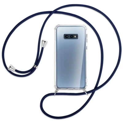 Abbildung von mtb more energy Handykette kompatibel mit Samsung Galaxy S10e (SM G970, 5.8&#039;&#039;) dunkelblau Smartphone Hülle zum Umhängen Anti Shock Full TPU Case