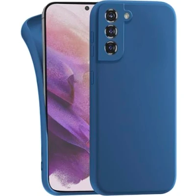 Abbildung von MyGadget Hülle kompatibel mit Samsung Galaxy S21 robuste Handyhülle TPU Case Slim Silikonhülle Back Cover Kratzfest Schutzhülle Matt Dunkelblau