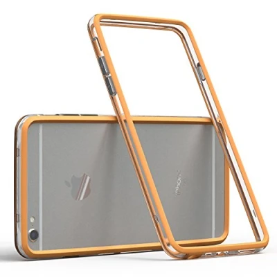 Abbildung von EAZY CASE Bumper kompatibel mit iPhone 6 / 6S Silikon Flexible Schutzhülle als Rahmenschutz in Orange