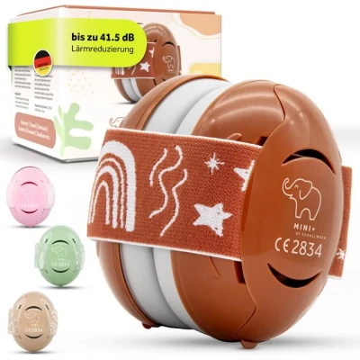 Abbildung von Schallwerk ® Mini+ Gehörschutz (Coral Red) Kapselgehörschutz für Kleinkinder und Kinder Hochwertige Lärmschutz Kopfhörer Ohrenschützer ideal Alltag &amp; Events