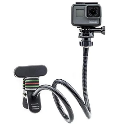 Abbildung von DigiCharge Klemmhalterung Clip Halterung für GoPro Hero 13 12 Max/DJI Osmo Action 5 / Insta360 One/Akaso Crosstour Campark Fitfort Apeman Victure Kitvision Cam Kamera mit Einer Länge von 72 cm