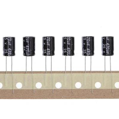 Abbildung von 50 Stück 25V 470UF Steckbarer Aluminium Elektrolytkondensator 8x12 8 * 12mm