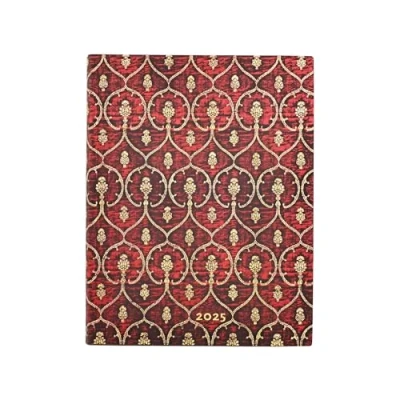 Abbildung von Paperblanks 12 Monatskalender Softcover Flexi 2025 Samtrot Ultra Vertikal Elastikband Verschluss