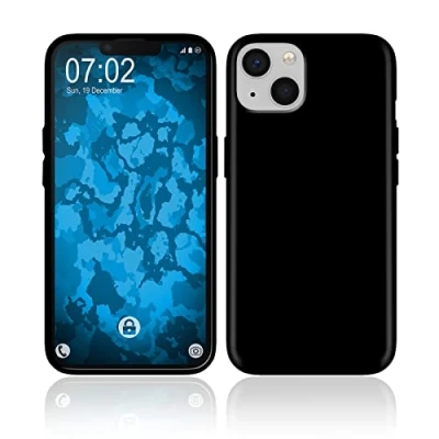 Abbildung von PhoneNatic Case kompatibel mit Apple iPhone 13 Silikon Hülle transparent Cover (Schwarz)