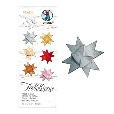 Abbildung von Ludwig Bähr Faltstreifen Fröbelsterne 130g/qm 1,5x50cm VE=80 Stück sil
