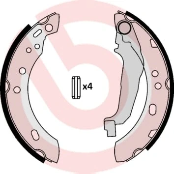 Abbildung von BREMBO S 56 507 Bremsbacken 180 27 mit Handbremshebel NISSAN: MICRA 2