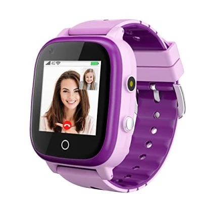 Abbildung von OKYUK 4G Smartwatch für Kinder mit SIM Karte, GPS Tracker, mehrere Desktop Stile zur Auswahl, Zwei Wege Anrufe, SOS, WLAN, wasserdichter Touchscreen 412 Jungen und Mädchen (T5 Lila)