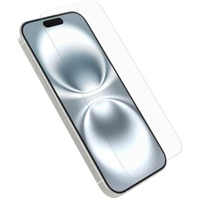 Abbildung von OtterBox Premium Glass Displayschutz für iPhone 16, gehärtetes Glas, hervorragender Kratzschutz, übersteht Stürze bis zu 0,9m, Keine Einzelhandelsverpackung