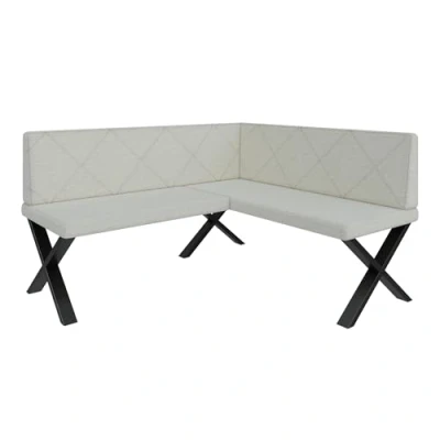 Abbildung von Eckbank Akiko Metal X Eckbankgruppe für Ihrem Esszimmer, Küche modern, Sitzecke, Essecke. Perfekt Küche, Büro und Rezeption. Solide Starke Verarbeitung. (168x142 Rechts Inari22)