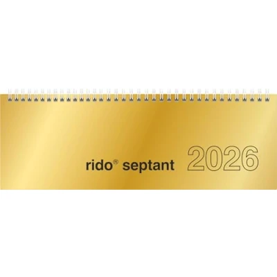 Abbildung von rido/idé Querterminbuch Mod. septant 2026 305x105 mm, Karton, goldfarben