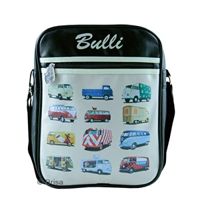 Abbildung von VW Collection by Brisa Volkswagen T1 Bulli BUS RETRO/VINTAGE Umhängetasche, Größe: One Size, Schwarz