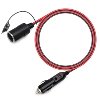 Abbildung von GUNGY 1 Meter KFZ Verlängerungskabel Zigarettenanzünder Buchse Stecker Verlängerung 16AWG Kabel Wasserdicht mit 15A Sicherung für 12V/24V Strom Steckdose Adapter LKW Camping Wohnmobil