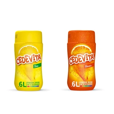 Abbildung von Cedevita Zitrone/Cedevita Orange Instant Vitamin Brausepulver 2 x 455 g macht 12 L Saft alkoholfreie