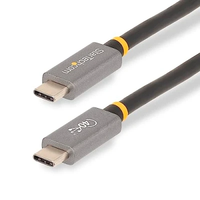 Abbildung von StarTech.com 1 m USB4 Kabel, USB IF zertifiziert, USBC auf C 40 Gbit/s, Typ Daten /Monitorkabel, 100W PD, 8K 60Hz, kompatibel mit Thunderbolt 4/3/USB 3.2 (CC1M 40G CABLE)