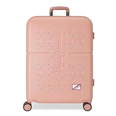 Abbildung von Pepe Jeans Carina Rosa mittlerer Koffer 48x70x28 cm Starres ABS Integrierter TSA Verschluss 79L 3,22 kg 4 Doppelräder