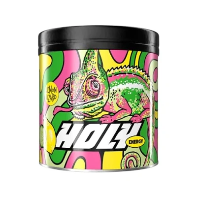 Abbildung von HOLY Energy Gaming Booster &#039;Lemon Lizard&#039; mit Zitrone &amp; Gurken Geschmack Pulver 50 Portionen NewCaff Grüntee Extrakt Focus Drink Vegan 100% natürlichen Fruchtaromen