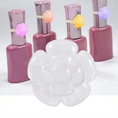Abbildung von 50 Stücke Nagellack Display, Polnischen Gel Nagel Diagramm Ring, blume Schmetterling Maniküre Tipp für Nail art Farbdisplay Werkzeug(Clear Flower)
