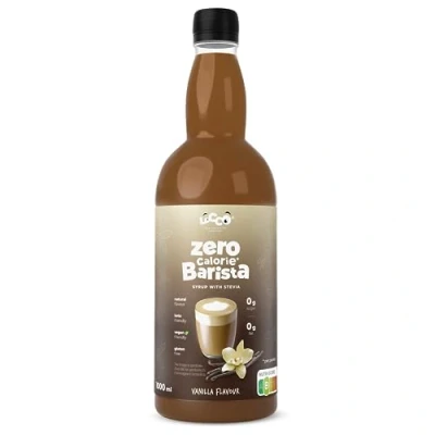 Abbildung von Locco Kalorienfreier Barista Sirup mit Stevia Vegan, Keto, glutenfrei Zuckerfrei Kaffee Null Kalorien Vanille 1L