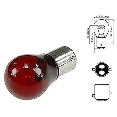 Abbildung von 12V 21/5W BAY15D ROT GLÜHBIRNE AUTO BREMSLICHT GLÜHLAMPE AUTOBIRNEN RÜCKLICHT STOPPLICHT MOTORRAD MOPED Außenlampe