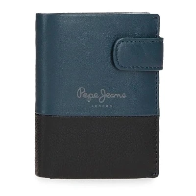 Abbildung von Pepe Jeans Doppelte Vertikale Geldbörse mit Klickverschluss, blau, 8,5 x 10,5 1 cm, Leder, Talla única, Klickverschluss