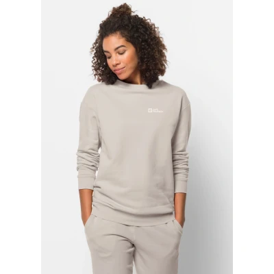 Abbildung von Jack Wolfskin Essential Sweatshirt, Damen, Größe: XL, Winter pearl