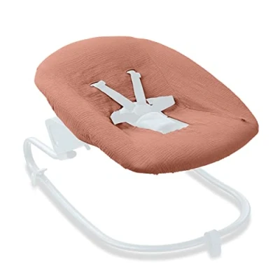 Abbildung von Hauck Schonbezug für Babywippen und Newborn Aufsätze Alpha Bouncer Premium, Set Plus, Atmungsaktive Musselin Baumwolle, 85 cm x 74 0,25 (Cork)