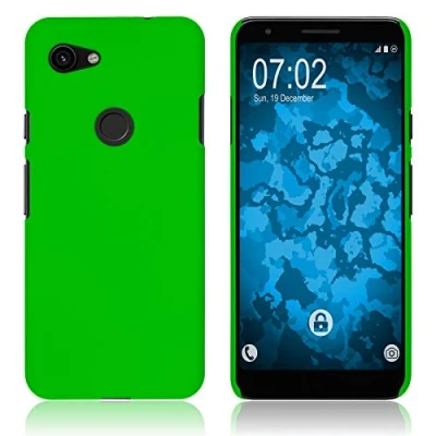 Abbildung von PhoneNatic case kompatibel mit Google Pixel 3a XL Hülle grün gummiert Hard + 2 Schutzfolien