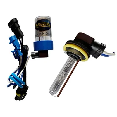 Abbildung von 1 x HID Xenon Lampe Marke Francaise Vega® H11 10000K 55 W mit gebogenem Sockel