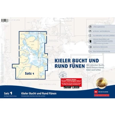 Abbildung von Sportbootkarten Satz 1: Kieler Bucht und Rund Fünen (Ausgabe 2024): Mit Lübecker Bucht, Nord Ostsee Kanal, Eider Schlei