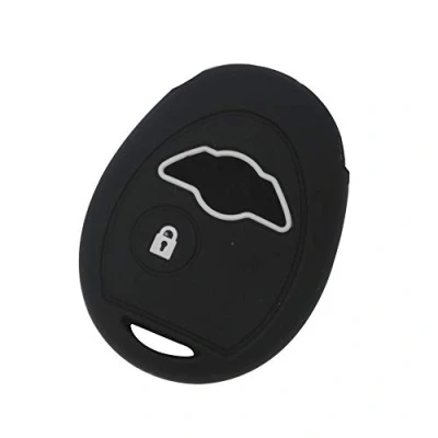 Abbildung von Happyit Silikon Autoschlüssel Fall Deckung Kompatibel mit BMW Mini Cooper S R50 R53 1 Taste (Schwarz)