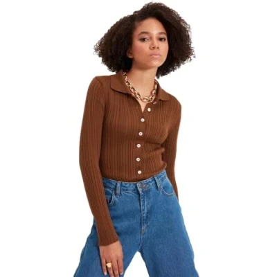 Abbildung von Trendyol Twoaw MAVI Strickjacke, Damen, Größe: Large, Brown