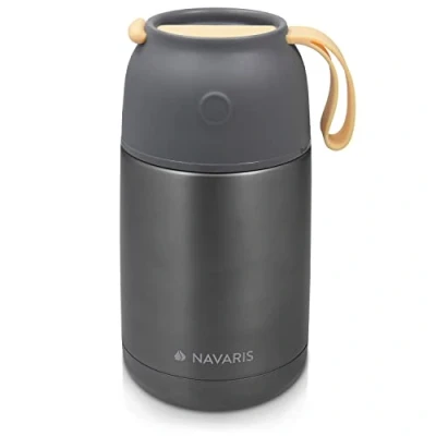 Abbildung von Navaris Thermobehälter 650ml Edelstahl Warmhaltebox für Essen &amp; Babybrei auslaufsicher, Edelstahl, (1 tlg)