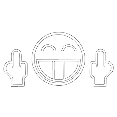 Abbildung von Autoaufkleber Fuck You Face JDM weiß ca.11x6 cm Sticker Aufkleber Motorrad Moped Tuning Garage