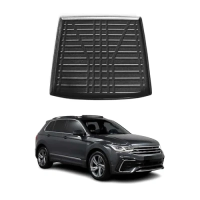 Abbildung von OMAC Kofferraumwanne Laderaumwanne kompatibel mit VW Tiguan Allspace 2017 2024 Gummi TPE Schwarz