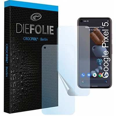 Abbildung von Crocfol Schutzfolie vom Testsieger [2 St.] kompatibel mit Google Pixel 5 selbstheilende Premium 5D Langzeit Panzerfolie (Case Friendly)