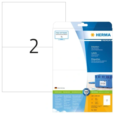 Abbildung von HERMA Etiketten 5064 weiß 210,0 x 148,0 mm
