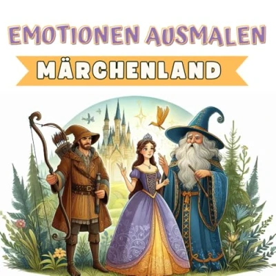 Abbildung von Emotionen Ausmalen &quot;Märchenland&quot;: Ausmalbuch für Kinder Kennenlernen von Gefühlen durch die Magie der Märchen